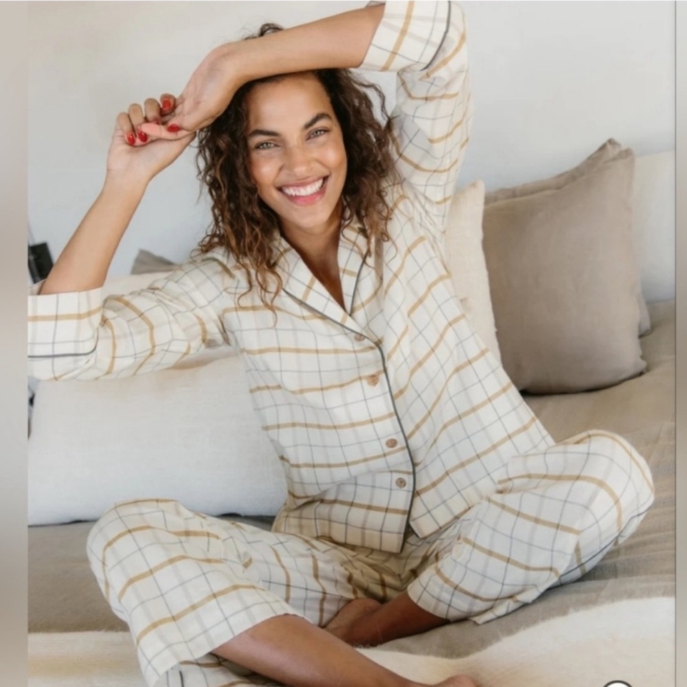 Jenni Kayne Windowpane Plaid Check Pajama Set